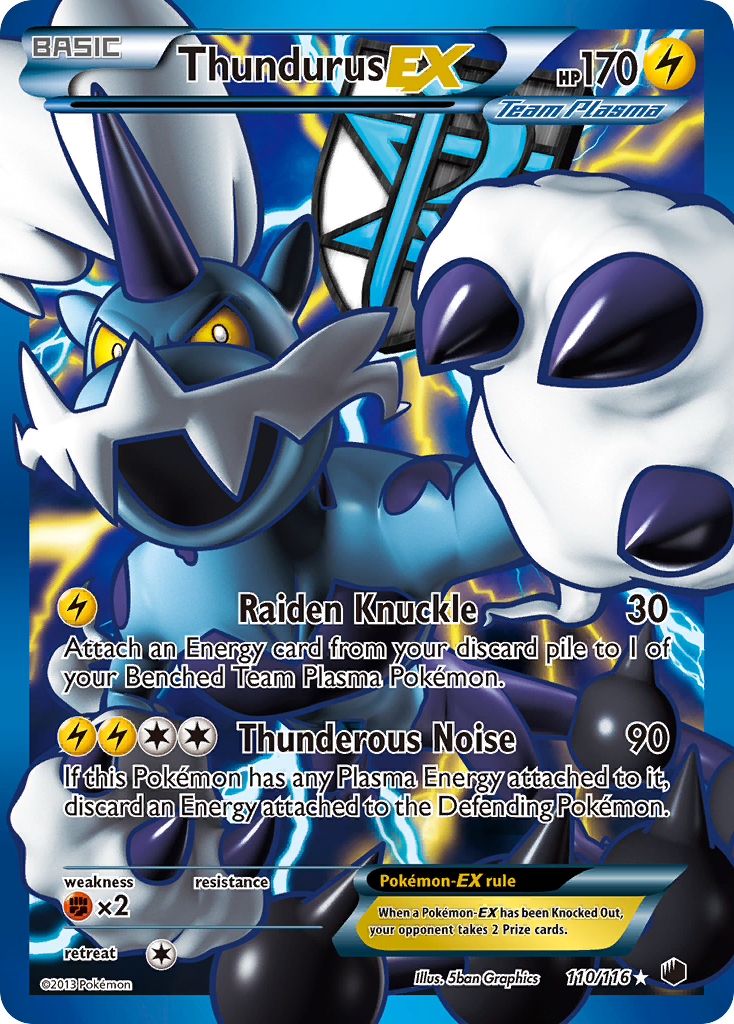 Thundurus EX (110/116) [Black & White: Plasma Freeze] | Red Riot Games CA