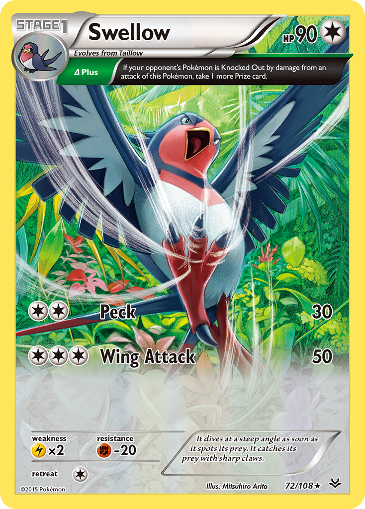 Swellow (72/108) [XY: Roaring Skies] | Red Riot Games CA