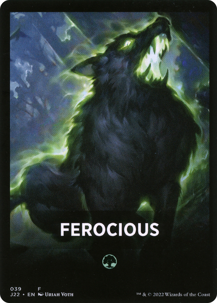 Ferocious Theme Card [Jumpstart 2022 Front Cards] | Red Riot Games CA