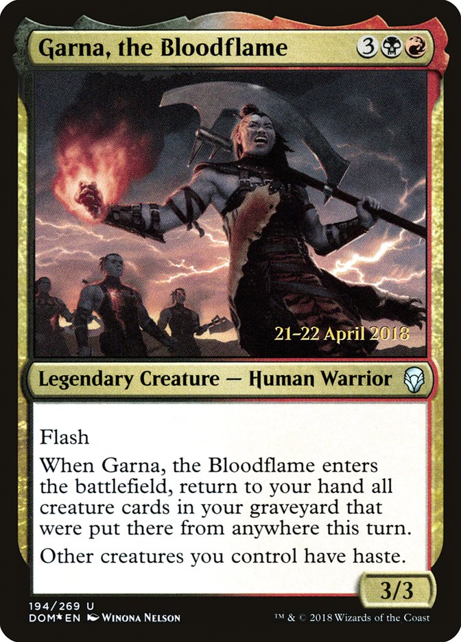 Garna, the Bloodflame [Dominaria Prerelease Promos] | Red Riot Games CA