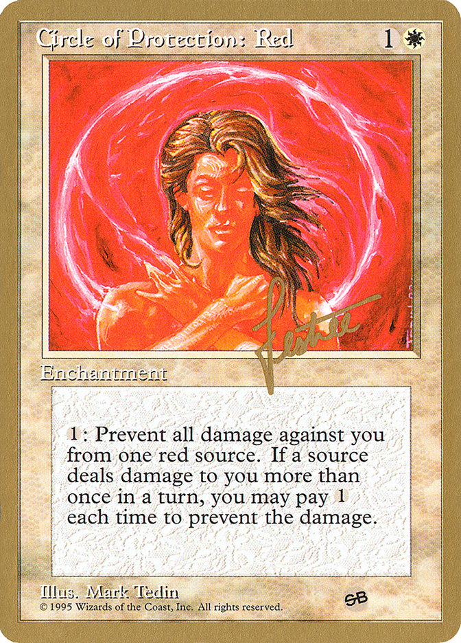 Circle of Protection: Red (Bertrand Lestree) (SB) (4ED) [Pro Tour Collector Set] | Red Riot Games CA