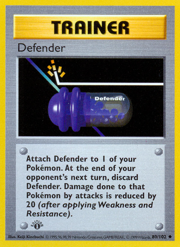 Defender (80/102) (Shadowless) [Base Set 1st Edition] | Red Riot Games CA