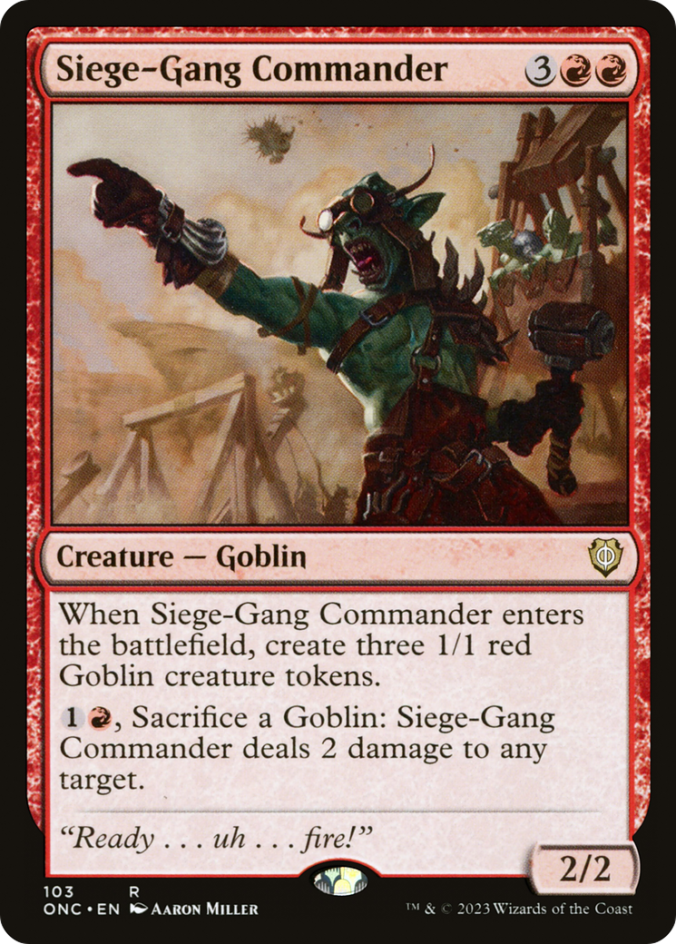 Siege-Gang Commander [Phyrexia: All Will Be One Commander] | Red Riot Games CA