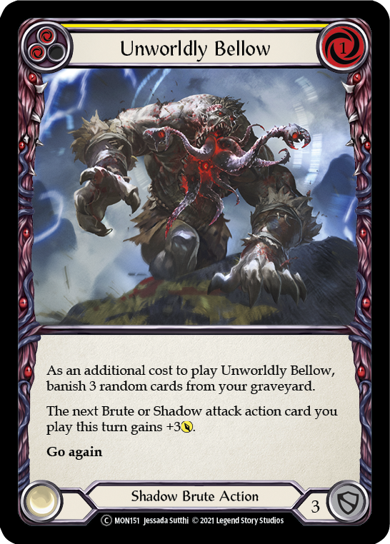 Unworldly Bellow (Yellow) [U-MON151-RF] (Monarch Unlimited)  Unlimited Rainbow Foil | Red Riot Games CA