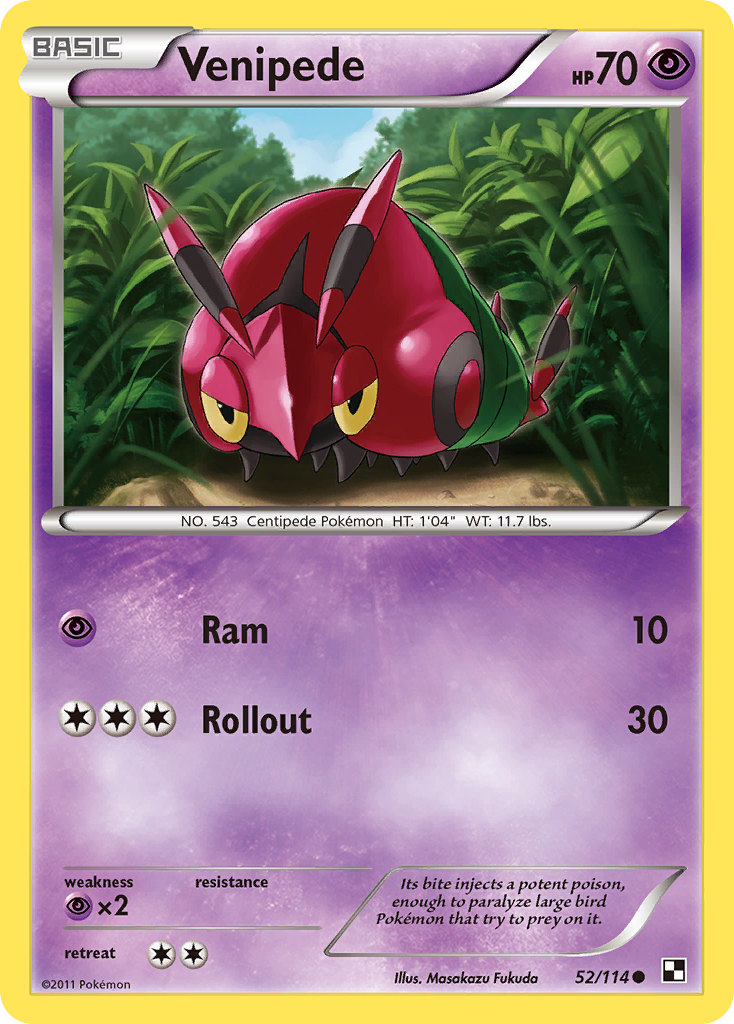 Venipede (52/114) [Black & White: Base Set] | Red Riot Games CA