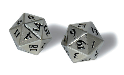 Ultra PRO: Heavy Metal Dice - D20 (2-Dice Set / Chrome)