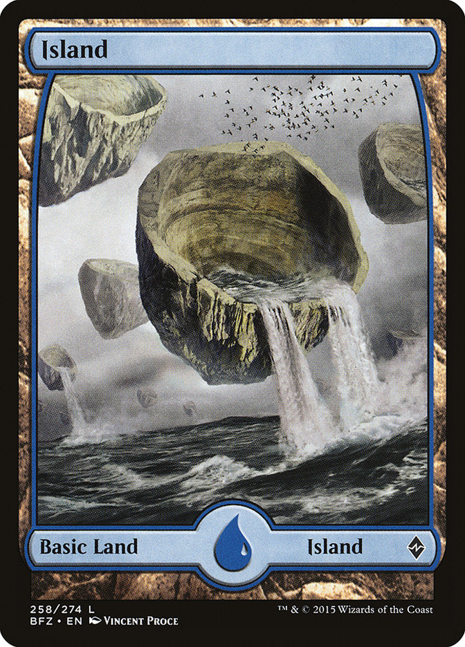 Island (258) (Full Art) [Battle for Zendikar] | Red Riot Games CA