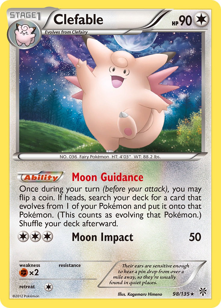 Clefable (98/135) [Black & White: Plasma Storm] | Red Riot Games CA