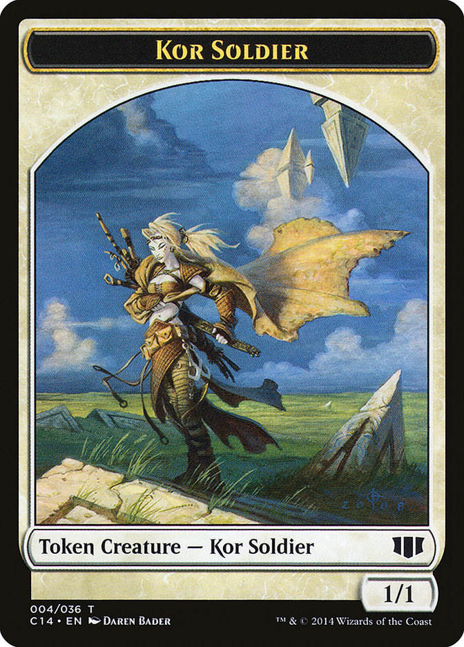 Kor Soldier // Pegasus Double-Sided Token [Commander 2014 Tokens] | Red Riot Games CA