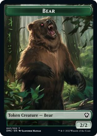 Kavu // Bear Double-Sided Token [Dominaria United Commander Tokens] | Red Riot Games CA