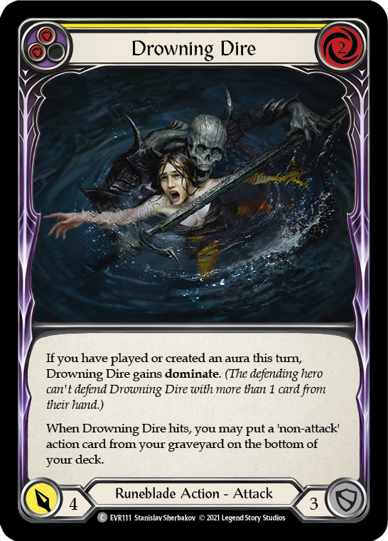 Drowning Dire (Yellow) [EVR111] (Everfest)  1st Edition Rainbow Foil | Red Riot Games CA