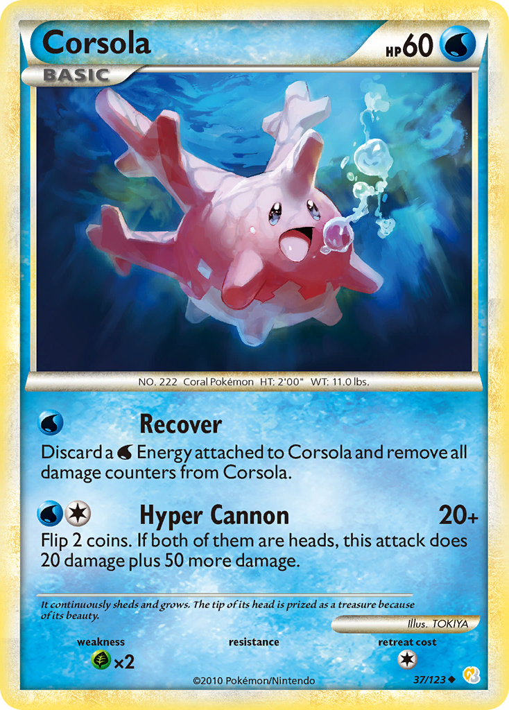 Corsola (37/123) [HeartGold & SoulSilver: Base Set] | Red Riot Games CA