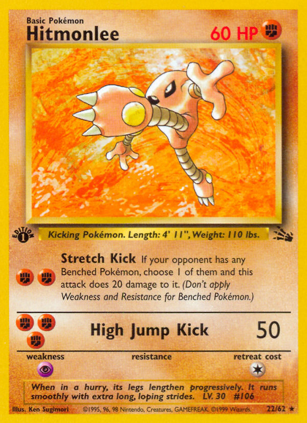 Hitmonlee (22/62) [Fossil 1st Edition] | Red Riot Games CA