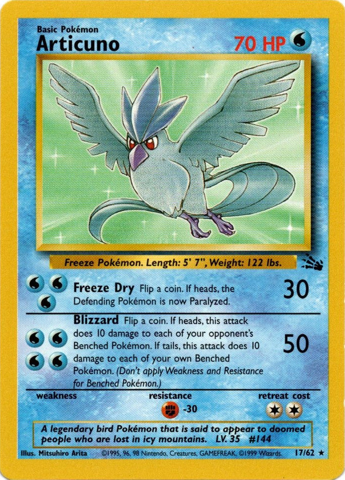 Articuno (17/62) [Fossil Unlimited] | Red Riot Games CA