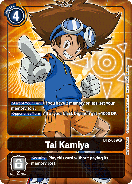 Tai Kamiya [BT2-089] (Buy-A-Box Promo) [Release Special Booster Ver.1.0 Promos] | Red Riot Games CA