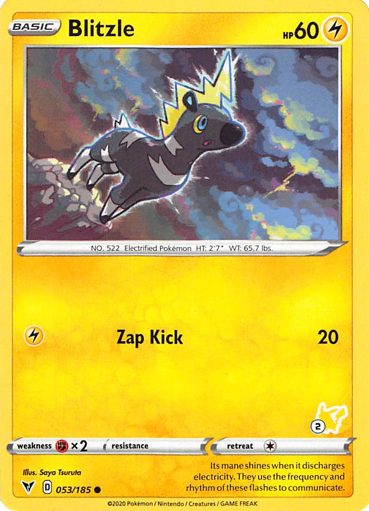 Blitzle (053/185) (Pikachu Stamp #2) [Battle Academy 2022] | Red Riot Games CA