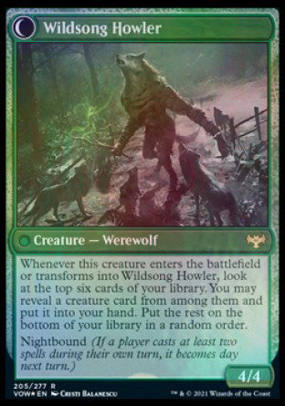 Howlpack Piper // Wildsong Howler [Innistrad: Crimson Vow Prerelease Promos] | Red Riot Games CA