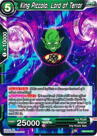King Piccolo, Lord of Terror (Starter Deck - The Guardian of Namekians) (SD4-04) [Colossal Warfare] | Red Riot Games CA