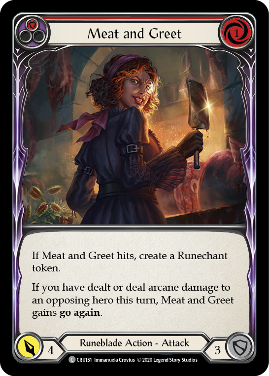 Meat and Greet (Red) [CRU151] (Crucible of War)  1st Edition Rainbow Foil | Red Riot Games CA