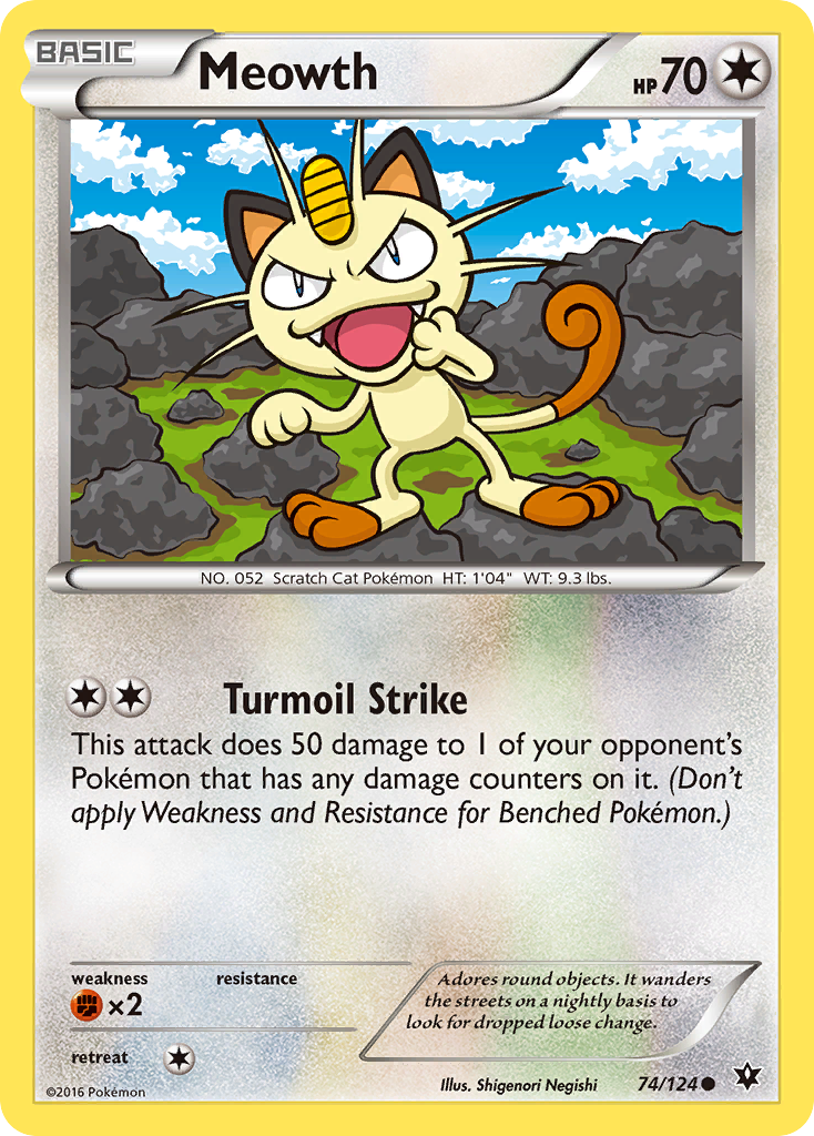 Meowth (74/124) [XY: Fates Collide] | Red Riot Games CA