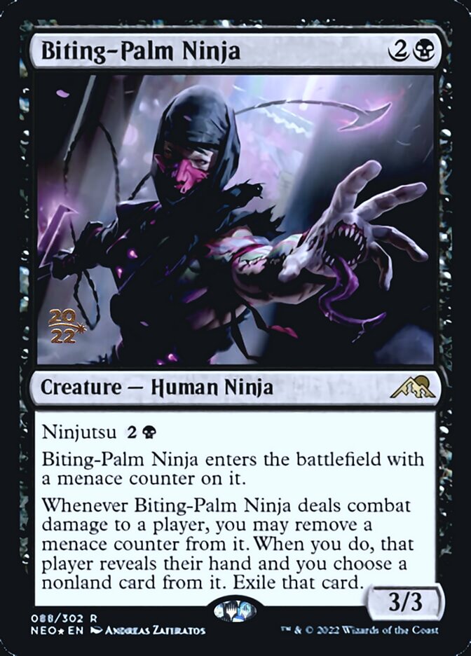 Biting-Palm Ninja [Kamigawa: Neon Dynasty Prerelease Promos] | Red Riot Games CA