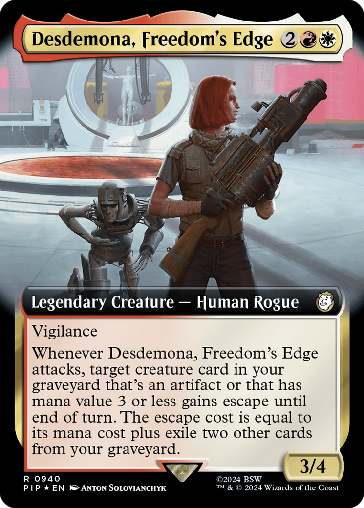 Desdemona, Freedom's Edge (Extended Art) (Surge Foil) [Fallout] | Red Riot Games CA