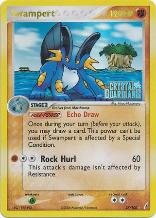 Swampert (27/100) (Stamped) [EX: Crystal Guardians] | Red Riot Games CA