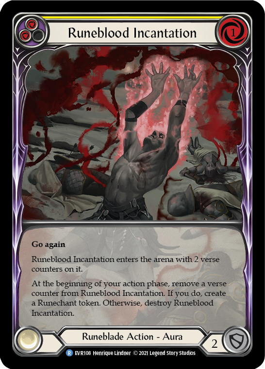 Runeblood Incantation (Yellow) [EVR108] (Everfest)  1st Edition Extended Art Rainbow Foil | Red Riot Games CA