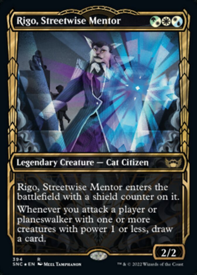 Rigo, Streetwise Mentor (Showcase Golden Age Gilded Foil) [Streets of New Capenna] | Red Riot Games CA