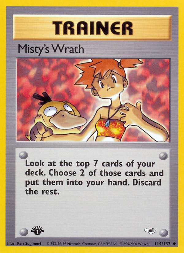 Misty's Wrath (114/132) [Gym Heroes 1st Edition] | Red Riot Games CA