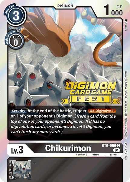 Chikurimon [BT6-056] (Digimon Card Game Fest 2022) [Double Diamond Promos] | Red Riot Games CA