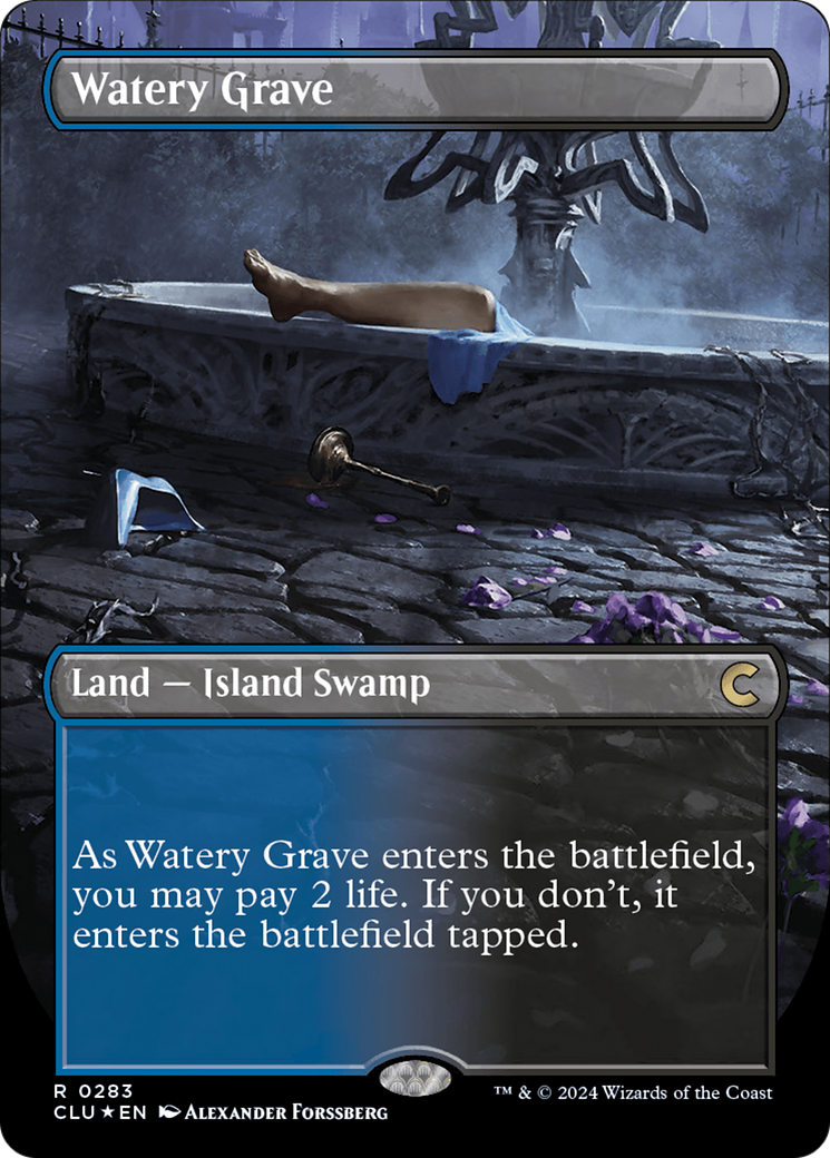 Watery Grave (Borderless) [Ravnica: Clue Edition] | Red Riot Games CA