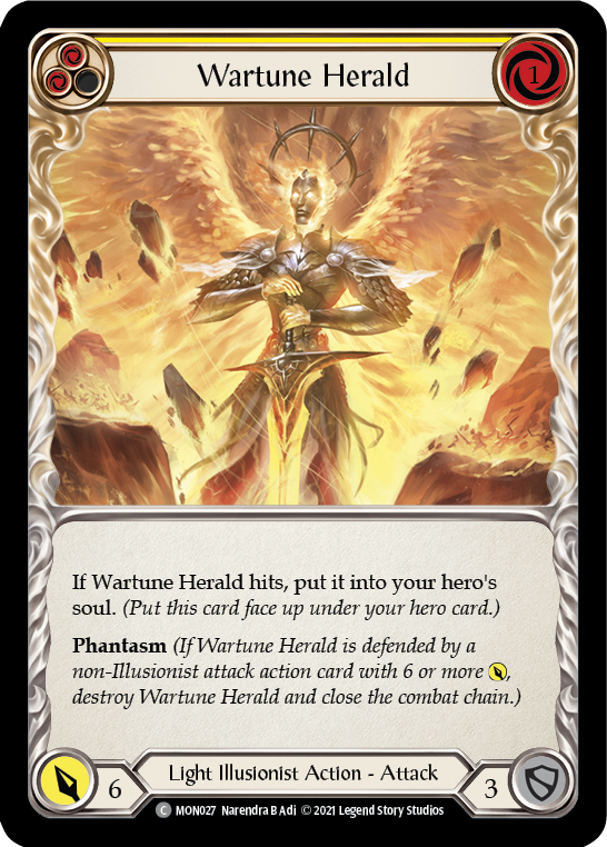 Wartune Herald (Yellow) [MON027-RF] (Monarch)  1st Edition Rainbow Foil | Red Riot Games CA