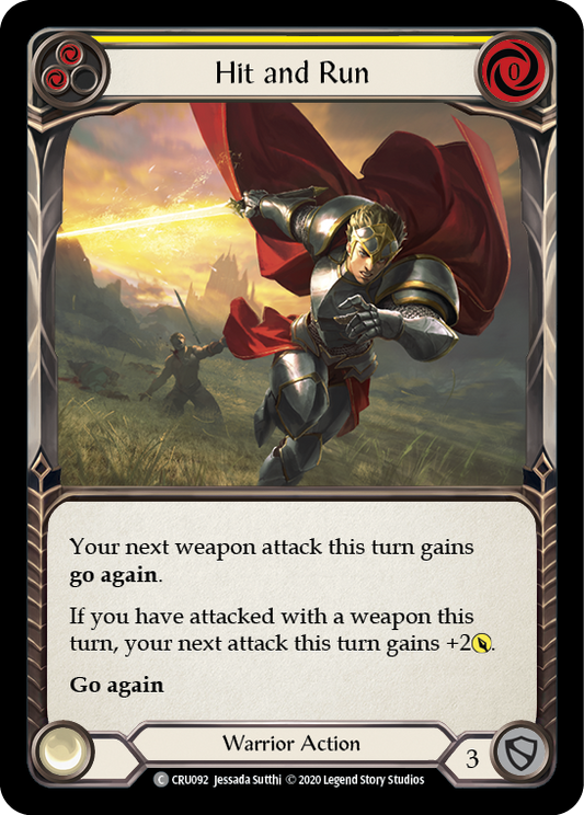 Hit and Run (Yellow) [CRU092] (Crucible of War)  1st Edition Rainbow Foil