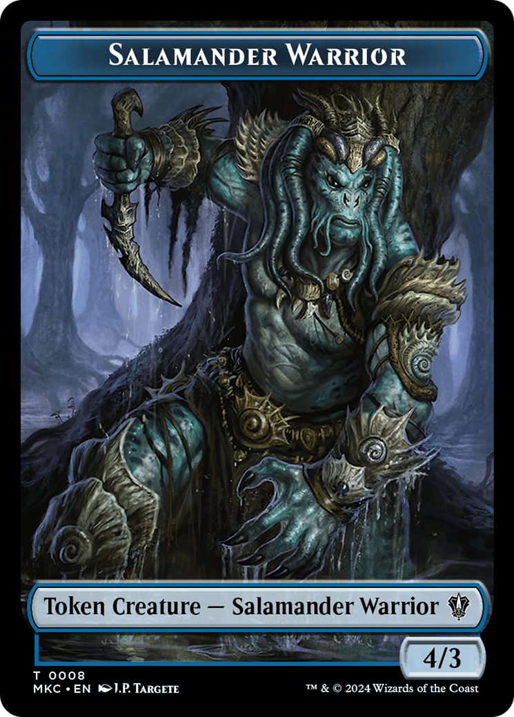 Salamander Warrior // Zombie Double-Sided Token [Murders at Karlov Manor Commander Tokens] | Red Riot Games CA