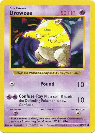 Drowzee (49/102) [Base Set Shadowless Unlimited] | Red Riot Games CA