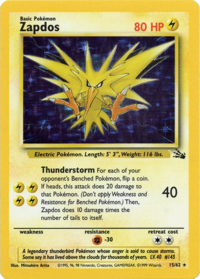 Zapdos (15/62) [Fossil Unlimited] | Red Riot Games CA