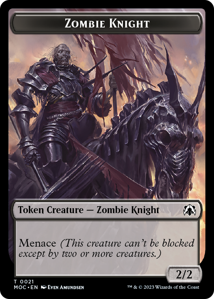 Zombie Knight // Human (6) Double-Sided Token [March of the Machine Commander Tokens] | Red Riot Games CA