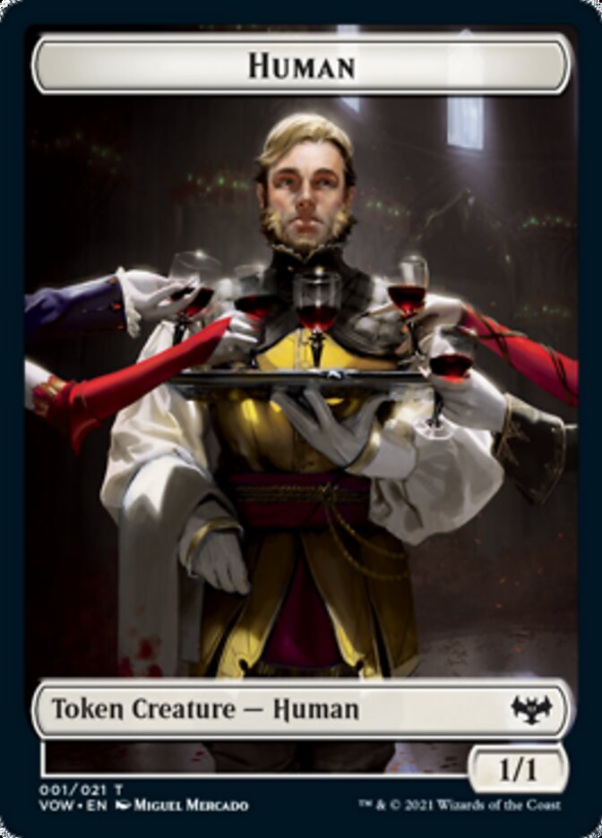 Human (001) // Zombie (005) Double-Sided Token [Innistrad: Crimson Vow Tokens] | Red Riot Games CA
