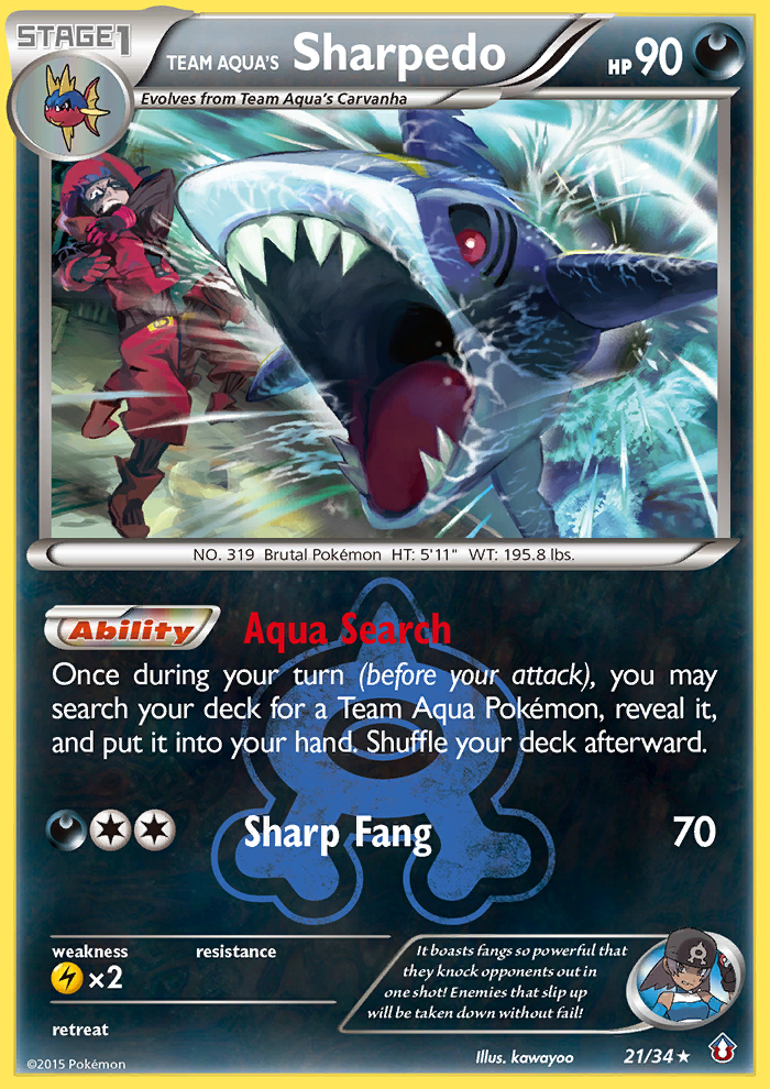 Team Aqua's Sharpedo (21/34) [XY: Double Crisis] | Red Riot Games CA