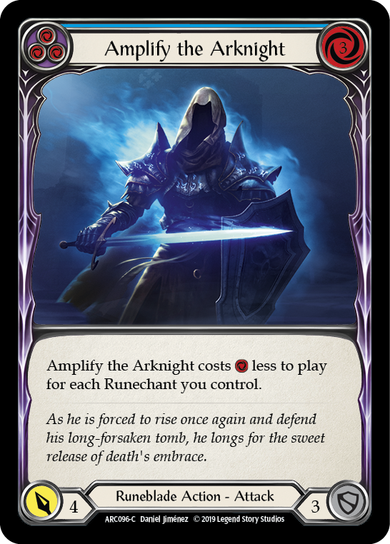 Amplify the Arknight (Blue) [ARC096-C] (Arcane Rising)  1st Edition Rainbow Foil | Red Riot Games CA