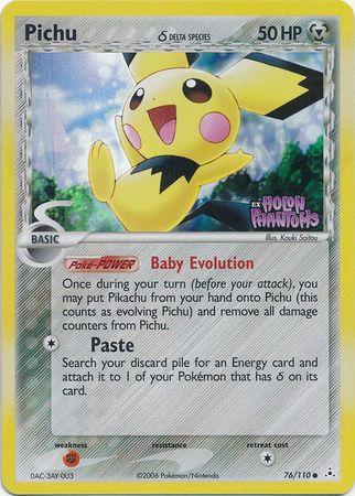 Pichu (76/110) (Delta Species) (Stamped) [EX: Holon Phantoms] | Red Riot Games CA