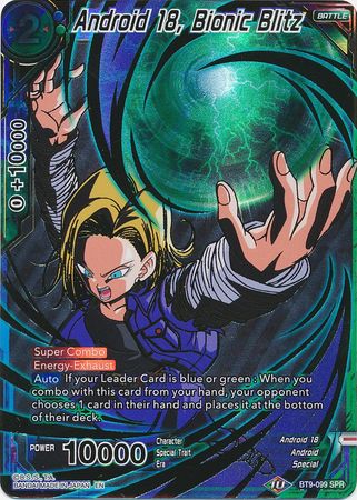 Android 18, Bionic Blitz (SPR) (BT9-099) [Universal Onslaught] | Red Riot Games CA