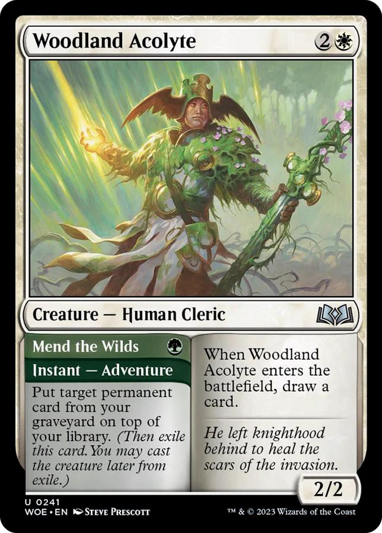 Woodland Acolyte // Mend the Wilds [Wilds of Eldraine] | Red Riot Games CA