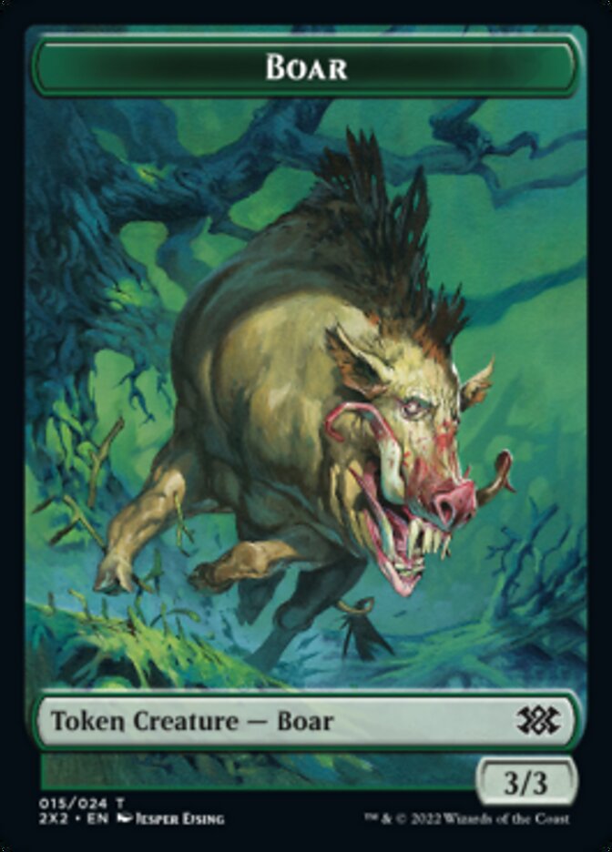 Boar // Knight Double-Sided Token [Double Masters 2022 Tokens] | Red Riot Games CA