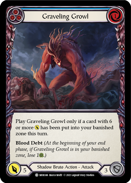 Graveling Growl (Blue) [MON146] (Monarch)  1st Edition Normal | Red Riot Games CA