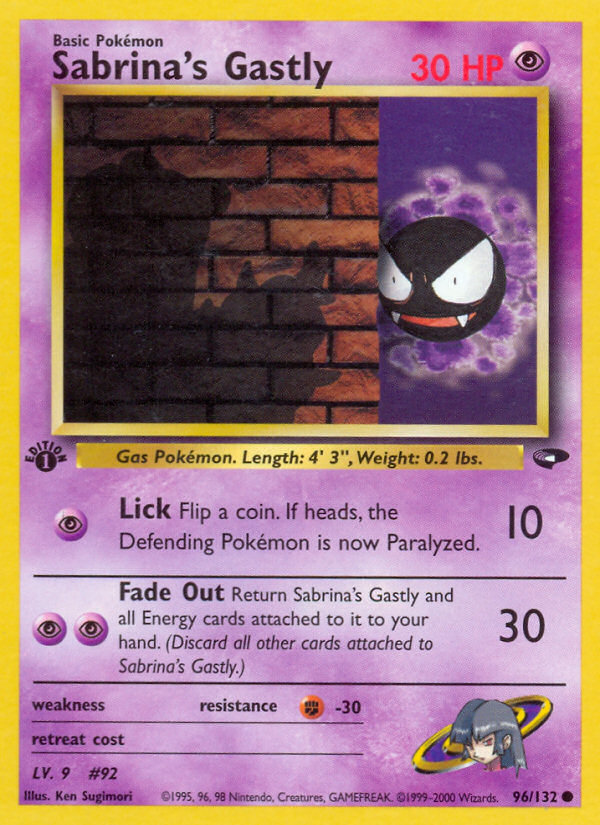 Sabrina's Gastly (96/132) [Gym Challenge 1st Edition] | Red Riot Games CA