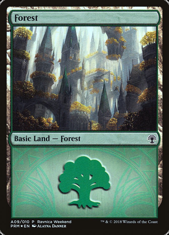 Forest (A09) [Ravnica Allegiance Ravnica Weekend] | Red Riot Games CA