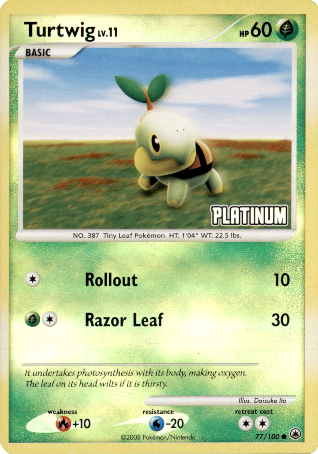 Turtwig LV.11 (77/100) (Platinum) [Burger King Promos: 2008 Collection] | Red Riot Games CA