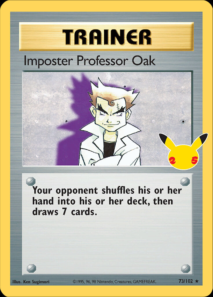 Imposter Professor Oak (73/102) [Celebrations: 25th Anniversary - Classic Collection] | Red Riot Games CA